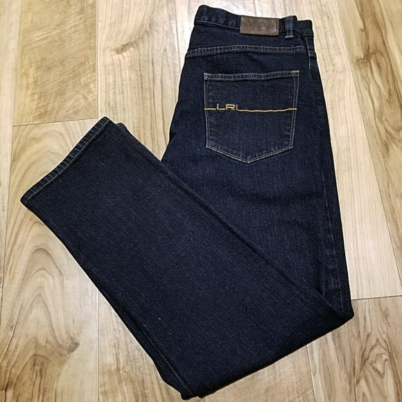 LRL Lauren Jeans Co Ralph Lauren Jeans 12 Womens High Rise Straight Denim 34x30 - Picture 1 of 12